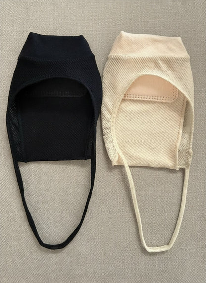 Socquettes invisibles noir et beige avec lanière élastique et mesh respirant
